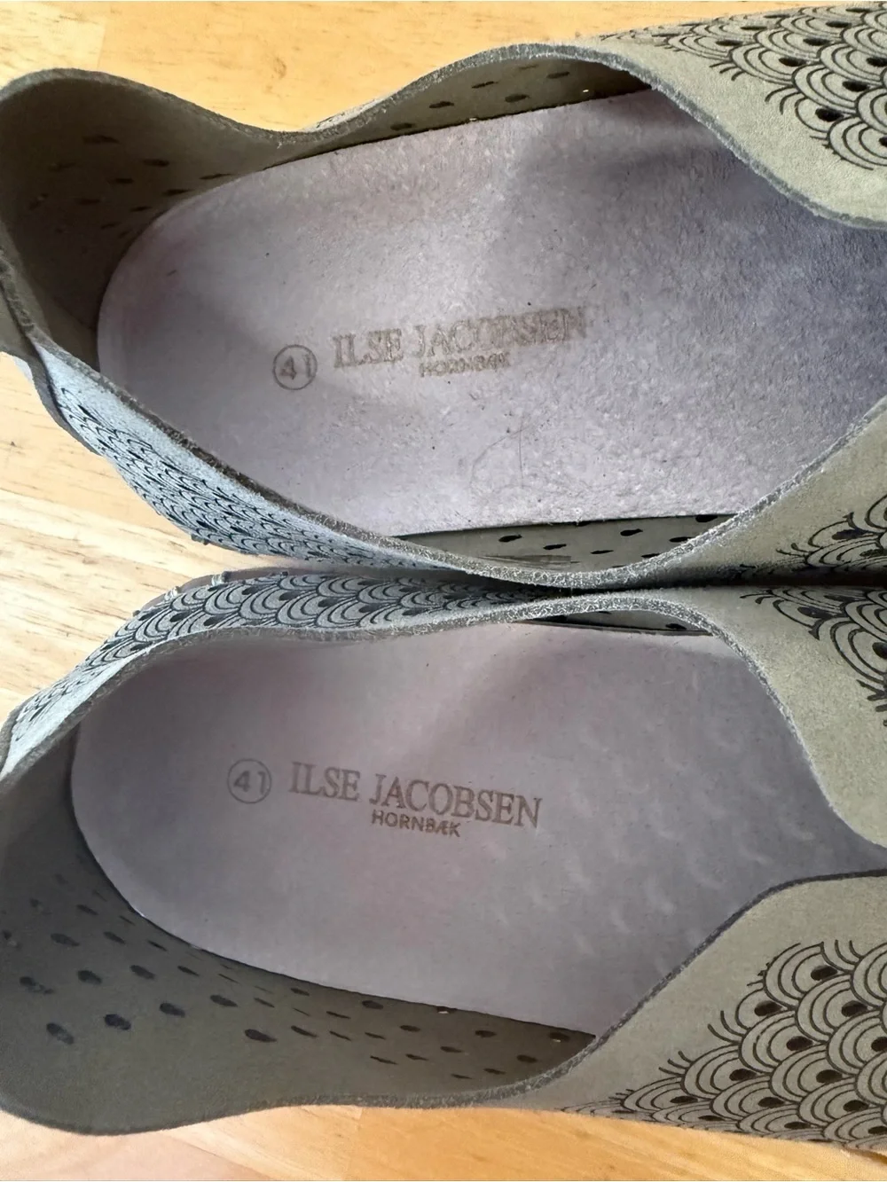 Ilse Jacobsen Tulip 139 Perforated Slip-On Sneakers Green Women's EU 41/Size 10